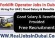Forklift Operator Jobs In Dubai